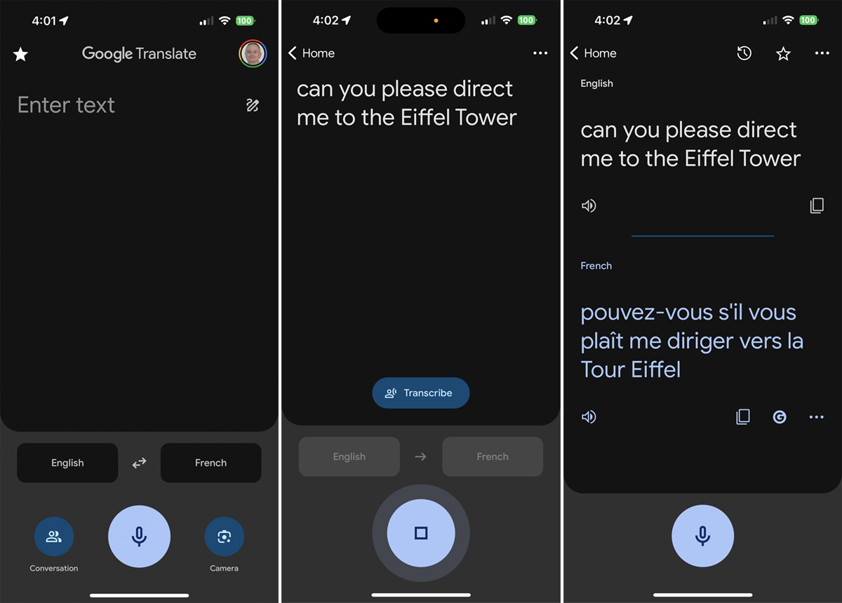 Live Communication with Google Translate Interpretation